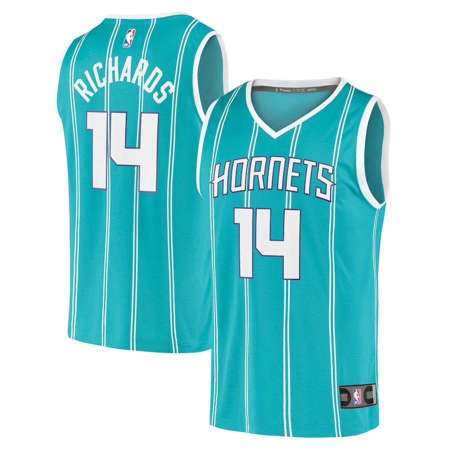 Men Charlotte Hornets #14 Nick Richards Fanatics Branded Teal Fast Break Replica NBA Jersey